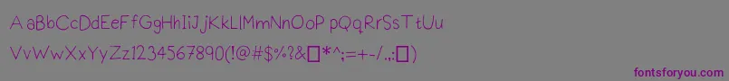 Fonte Praktiscript – fontes roxas em um fundo cinza