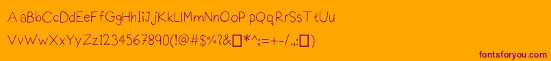 Шрифт Praktiscript – фиолетовые шрифты на оранжевом фоне