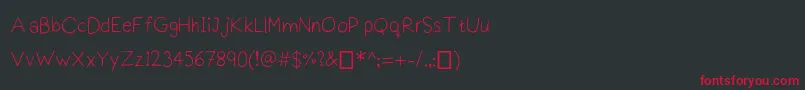 Praktiscript Font – Red Fonts on Black Background