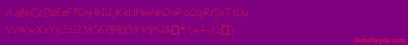 fuente Praktiscript – Fuentes Rojas Sobre Fondo Morado