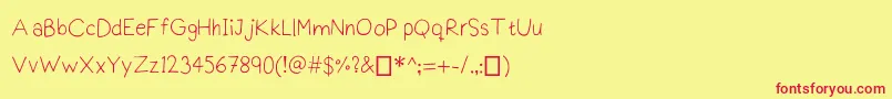 Шрифт Praktiscript – красные шрифты на жёлтом фоне