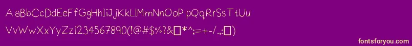 fuente Praktiscript – Fuentes Amarillas Sobre Fondo Morado