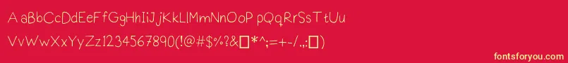 Шрифт Praktiscript – жёлтые шрифты на красном фоне