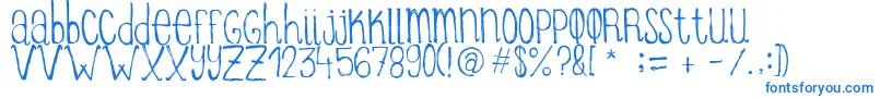 Шрифт ItziargobigRegular – синие шрифты на белом фоне