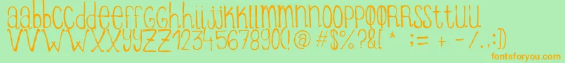 ItziargobigRegular Font – Orange Fonts on Green Background