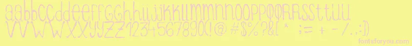 ItziargobigRegular Font – Pink Fonts on Yellow Background