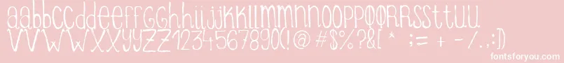 ItziargobigRegular-fontti – valkoiset fontit vaaleanpunaisella taustalla