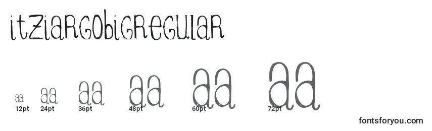 Размеры шрифта ItziargobigRegular