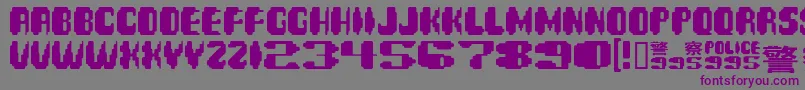 フォントBdspinne – 紫色のフォント、灰色の背景