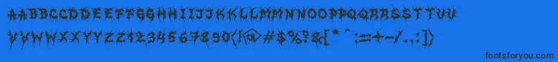 フォントMbEvilghostFont – 黒い文字の青い背景