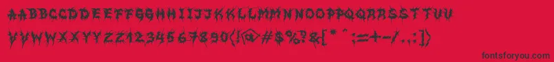 Fonte MbEvilghostFont – fontes pretas em um fundo vermelho