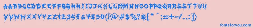 MbEvilghostFont-Schriftart – Blaue Schriften auf rosa Hintergrund