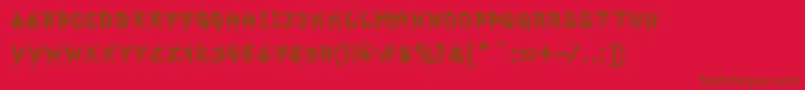 Fonte MbEvilghostFont – fontes marrons em um fundo vermelho