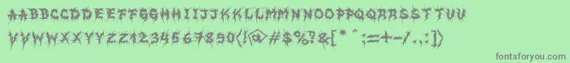 フォントMbEvilghostFont – 緑の背景に灰色の文字