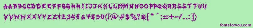 フォントMbEvilghostFont – 緑の背景に紫のフォント
