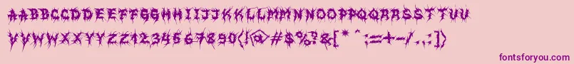 フォントMbEvilghostFont – ピンクの背景に紫のフォント