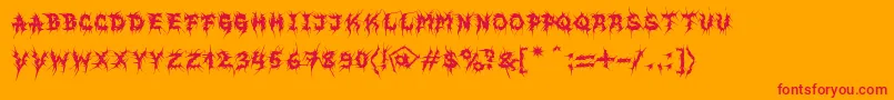 MbEvilghostFont-Schriftart – Rote Schriften auf orangefarbenem Hintergrund