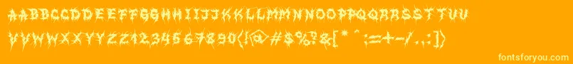MbEvilghostFont Font – Yellow Fonts on Orange Background