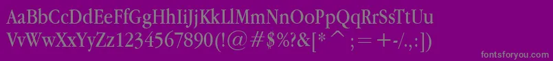 Applegaramond-fontti – harmaat kirjasimet violetilla taustalla
