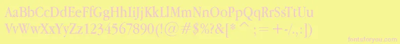 Applegaramond Font – Pink Fonts on Yellow Background
