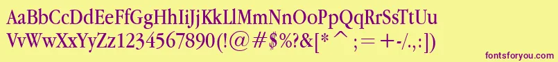 Applegaramond Font – Purple Fonts on Yellow Background