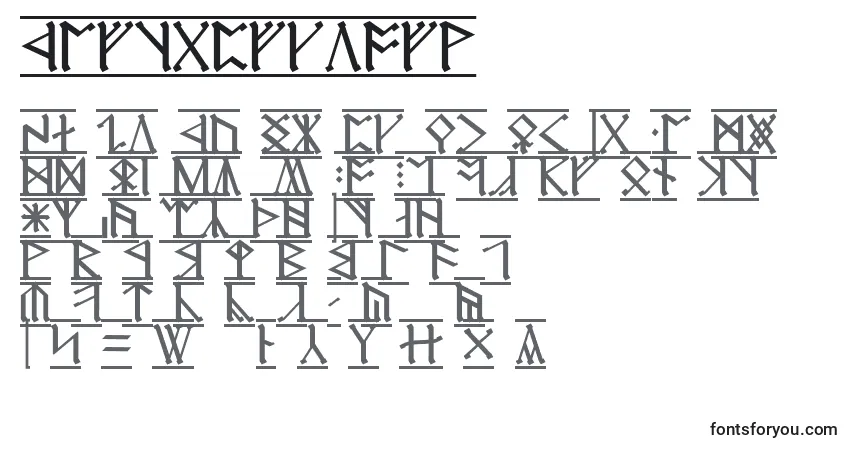 Fuente CirthErebor1 - alfabeto, números, caracteres especiales