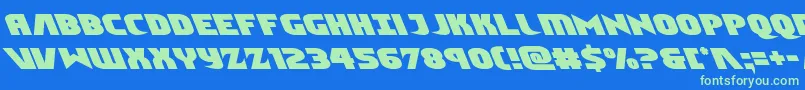 Ninjagardenleft Font – Green Fonts on Blue Background