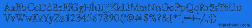 Lazurskiengravedc Font – Black Fonts on Blue Background