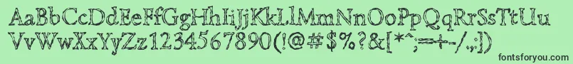 Lazurskiengravedc Font – Black Fonts on Green Background
