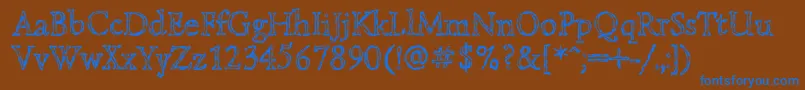 Lazurskiengravedc Font – Blue Fonts on Brown Background