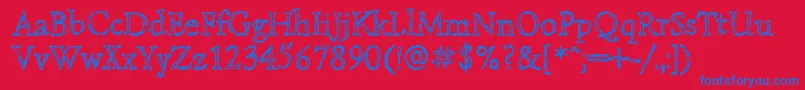 Lazurskiengravedc Font – Blue Fonts on Red Background