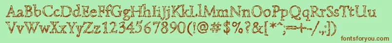 Lazurskiengravedc Font – Brown Fonts on Green Background