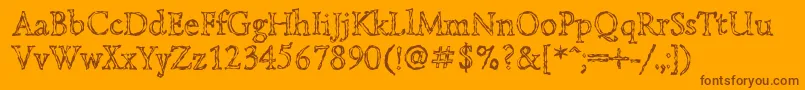 Lazurskiengravedc Font – Brown Fonts on Orange Background