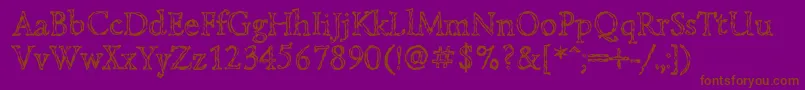 Lazurskiengravedc Font – Brown Fonts on Purple Background