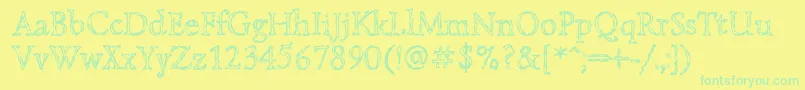 Lazurskiengravedc Font – Green Fonts on Yellow Background