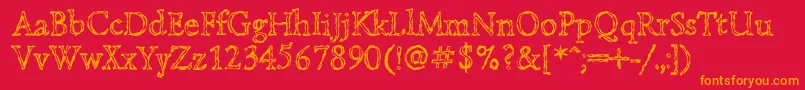 Lazurskiengravedc Font – Orange Fonts on Red Background