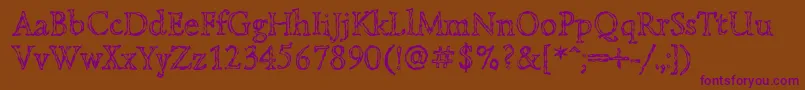Lazurskiengravedc Font – Purple Fonts on Brown Background