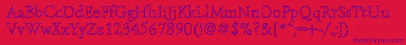 Lazurskiengravedc Font – Purple Fonts on Red Background