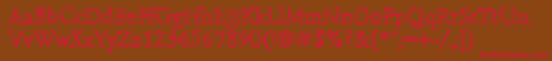 Lazurskiengravedc Font – Red Fonts on Brown Background