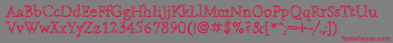 Lazurskiengravedc Font – Red Fonts on Gray Background