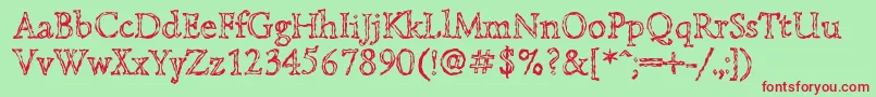 Lazurskiengravedc Font – Red Fonts on Green Background