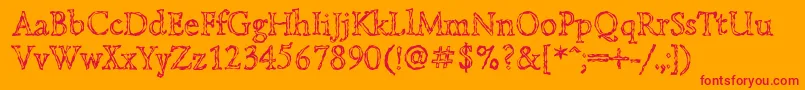 Lazurskiengravedc Font – Red Fonts on Orange Background