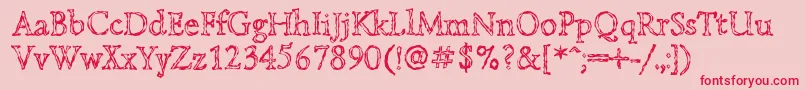 Lazurskiengravedc Font – Red Fonts on Pink Background