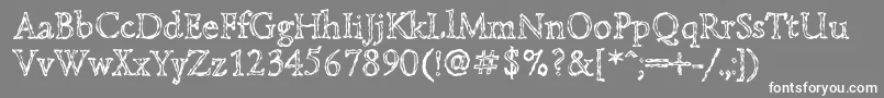 フォントLazurskiengravedc – 灰色の背景に白い文字