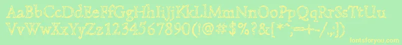 Lazurskiengravedc Font – Yellow Fonts on Green Background