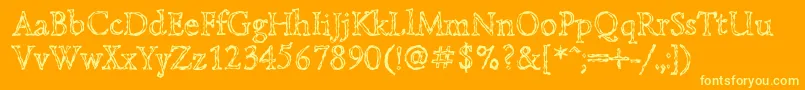 Lazurskiengravedc Font – Yellow Fonts on Orange Background