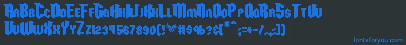 フォントRazorclaw – 黒い背景に青い文字