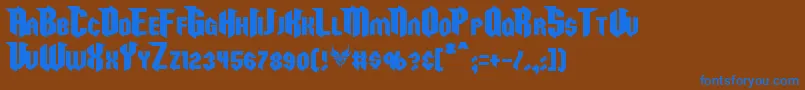 フォントRazorclaw – 茶色の背景に青い文字