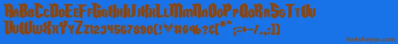 Fonte Razorclaw – fontes marrons em um fundo azul
