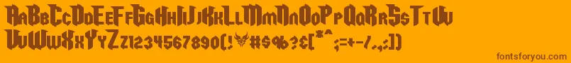 Razorclaw-Schriftart – Braune Schriften auf orangefarbenem Hintergrund